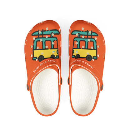 Summer Vibing Van Rubber Clogs For Men-Orange