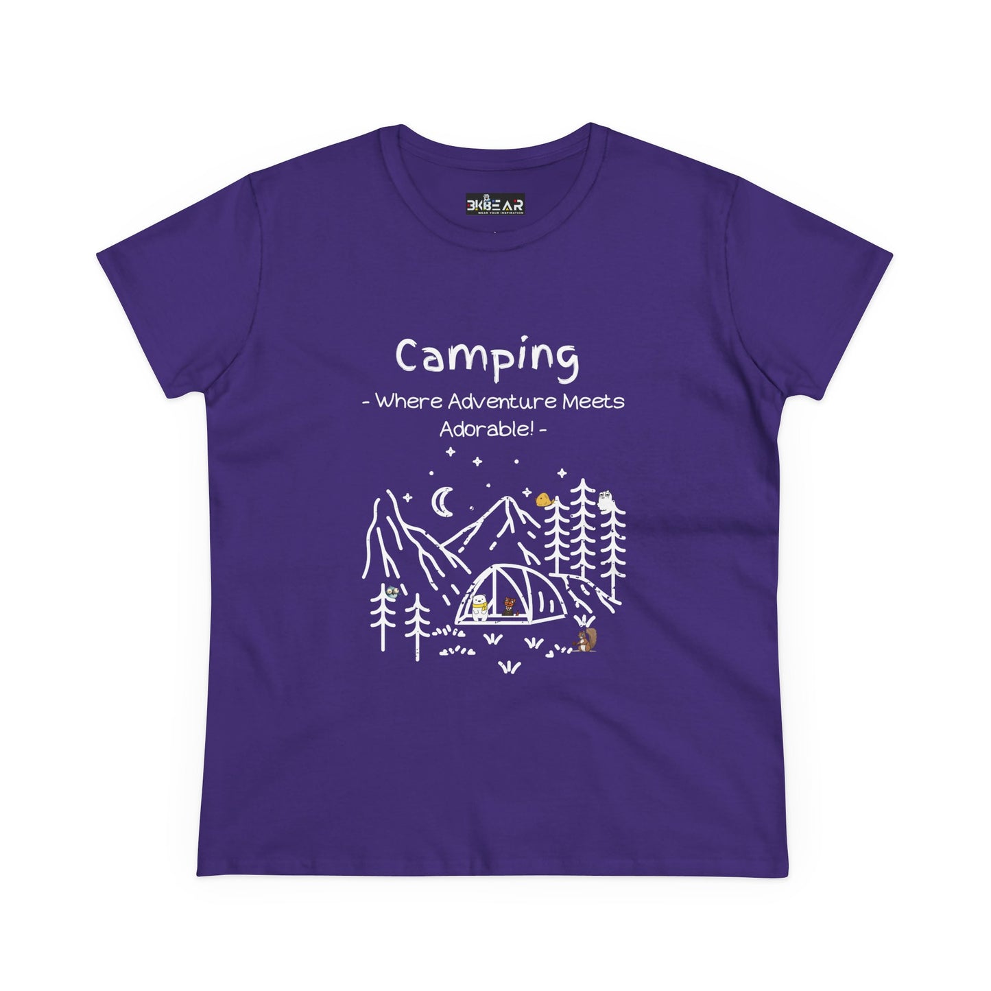 Camping. Where Adventure Meets Adorable. Women's Midweight Cotton Tee