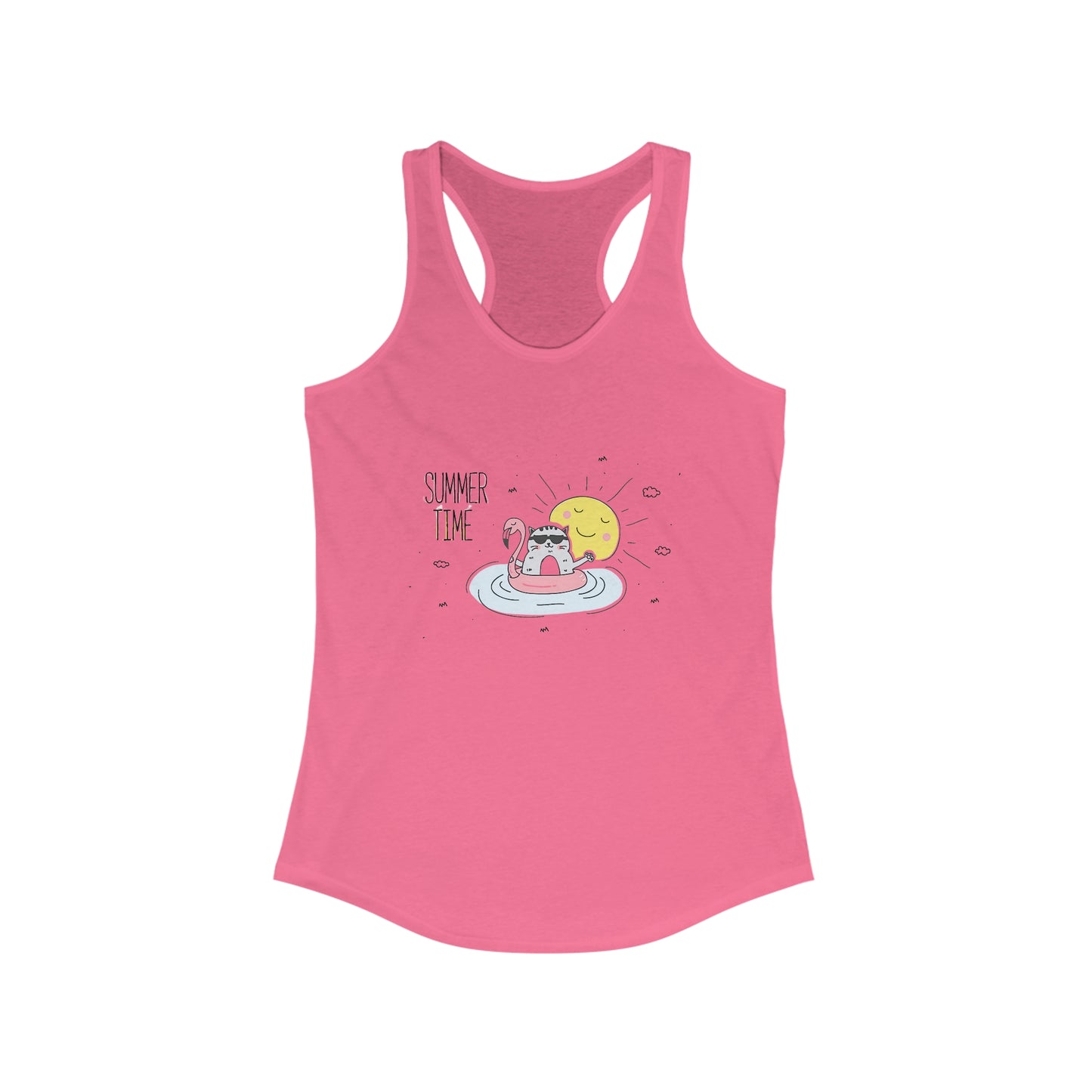 Jingles The Summertime Cat. Women's Ideal Racerback Tank