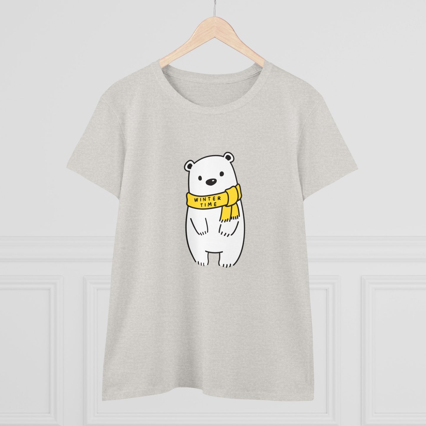 Winter Time BK Bear. .  Women's Midweight Cotton Tee