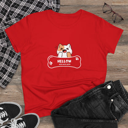 Hello. Kitty. Women's Midweight Cotton Tee