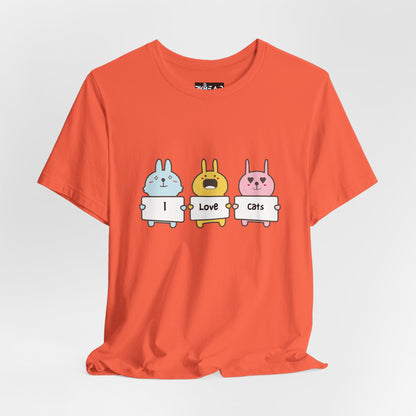 I Love Cats. Women's Unisex Jersey Short Sleeve Tee