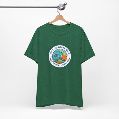 Let's Go Surfing Now. Everybody's Learning How. Unisex Jersey Short Sleeve Tee