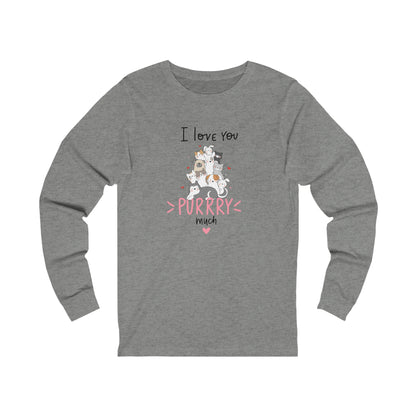 Adorable Animals that Love You Purry Much. Unisex Jersey Long Sleeve Tee