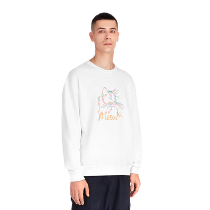 Meow. Cat with purrty color outlines. Unisex NuBlend® Crewneck Sweatshirt