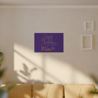 Copy of Meow. Cat with Purrty Color Outlines. Canvas Gallery Wraps