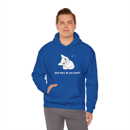 Vexing Cat Wondering What You Want.  Unisex Hooded Sweatshirt.