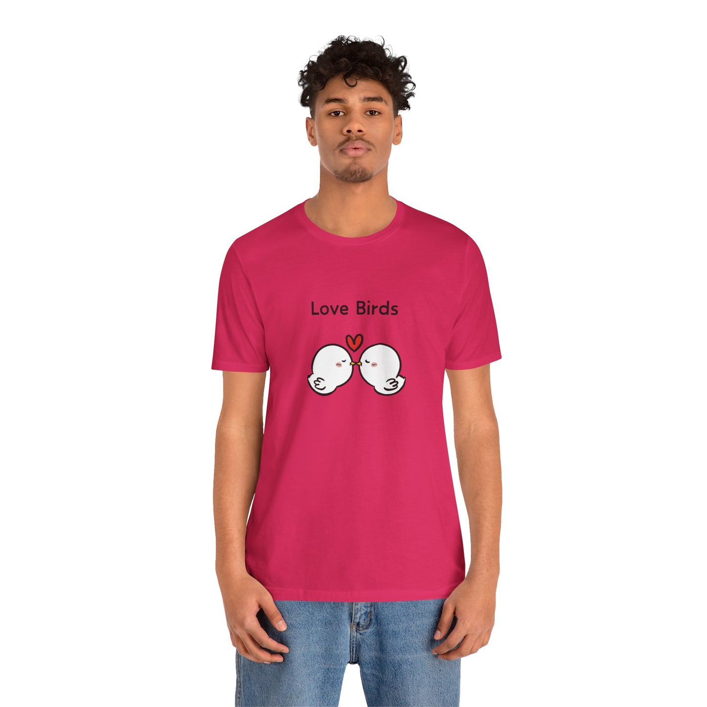 Love Birds Boyfriend T Graphic. Unisex Jersey Short Sleeve Tee