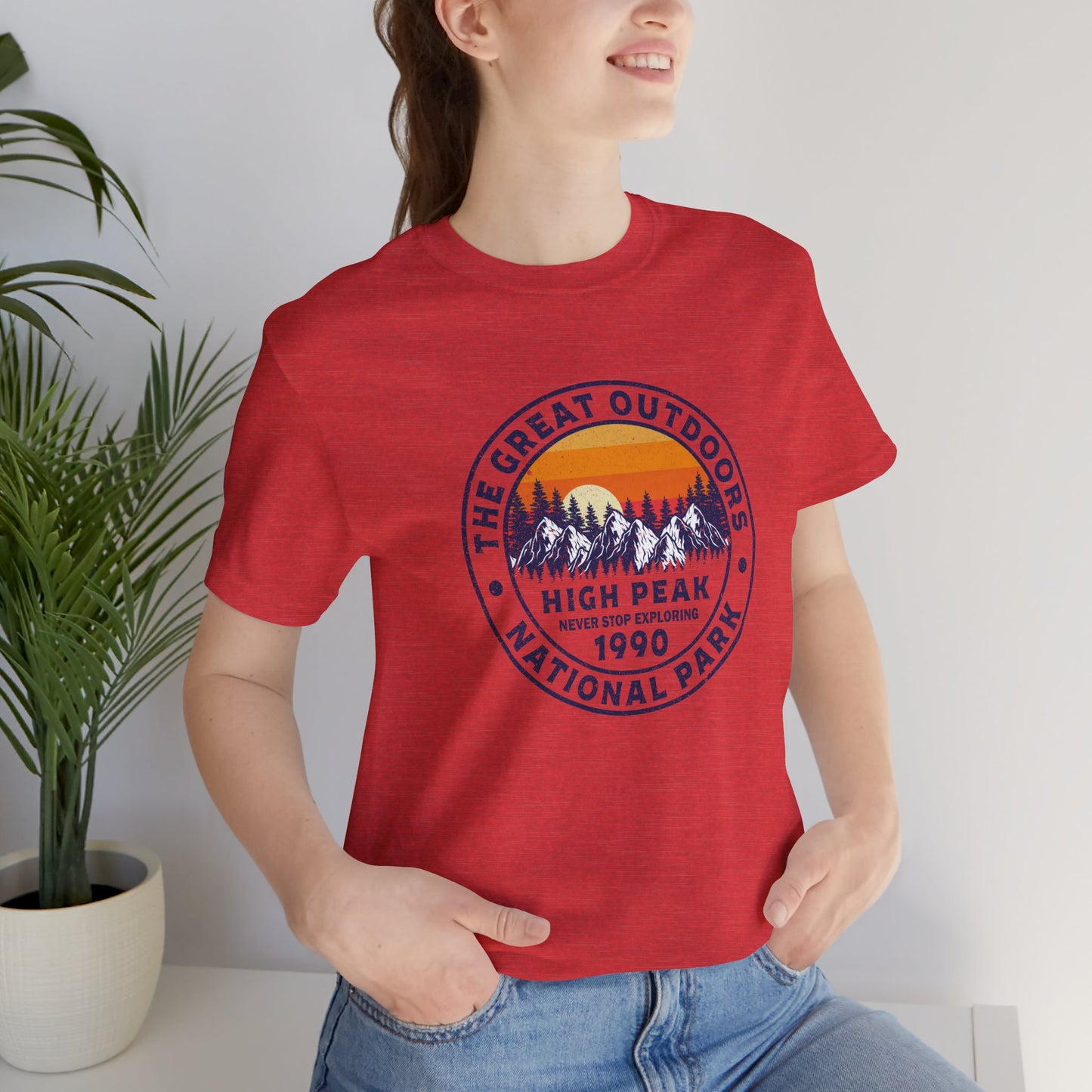 Never Stop Exploring. High Peak National Park. Unisex Jersey Short Sleeve Tee