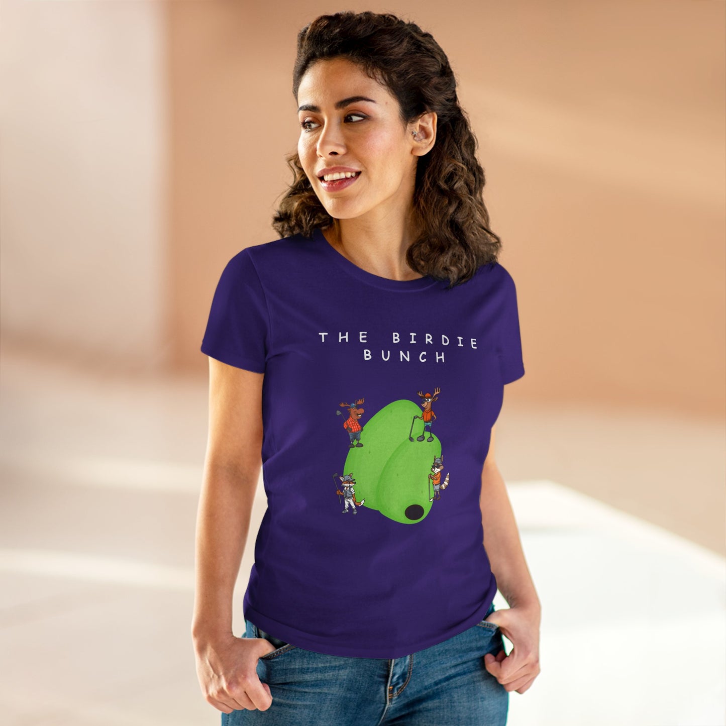 The Birdie Bunch.  Midweight Women's Cotton Tee.