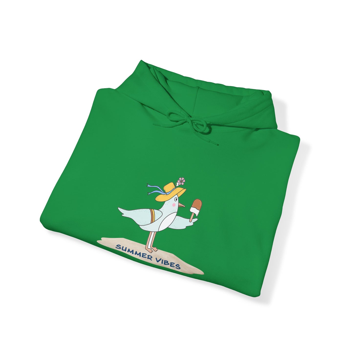 Regal Seagull Summer Vibes. Unisex Hooded Sweatshirt.