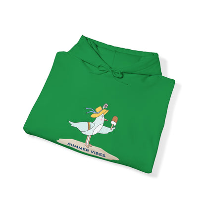 Regal Seagull Summer Vibes. Unisex Hooded Sweatshirt.