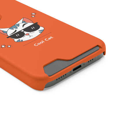 Cool Cat. Phone Case With Card Holder