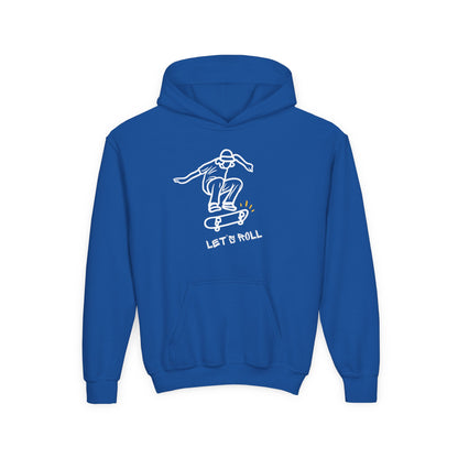 Let's Roll Skateboarder. Kids Hoodie