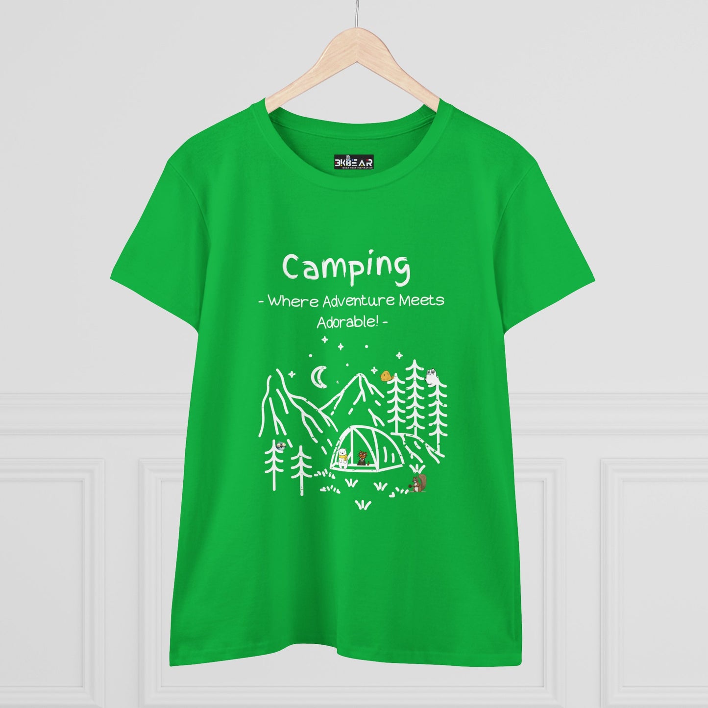 Camping. Where Adventure Meets Adorable. Women's Midweight Cotton Tee