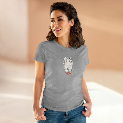 Loki The Cat. Meow. Women's Midweight Cotton Tee