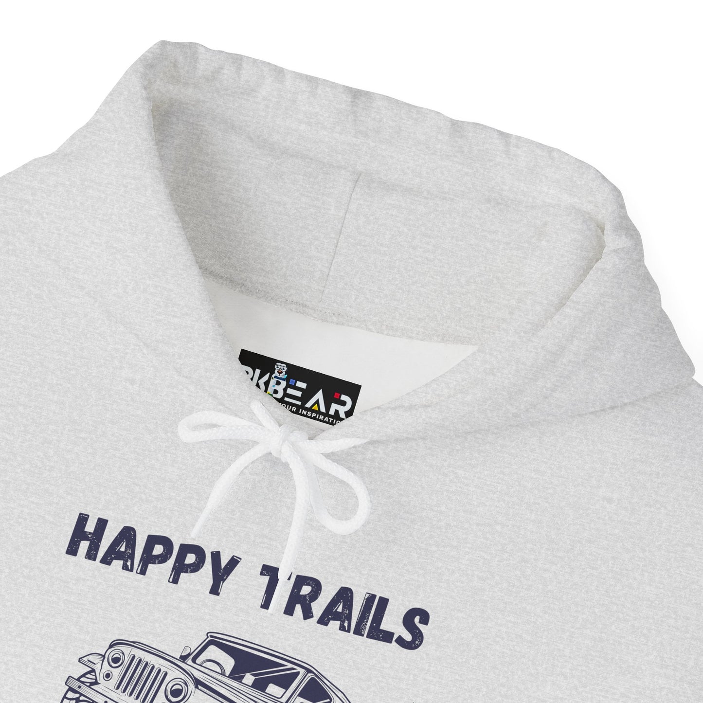 Happy Trails Unisex Hooded Sweatshirt, Cozy Outdoor Hoodie, Perfect Gift for Adventurers, Casual Wear, Great for Road Trips