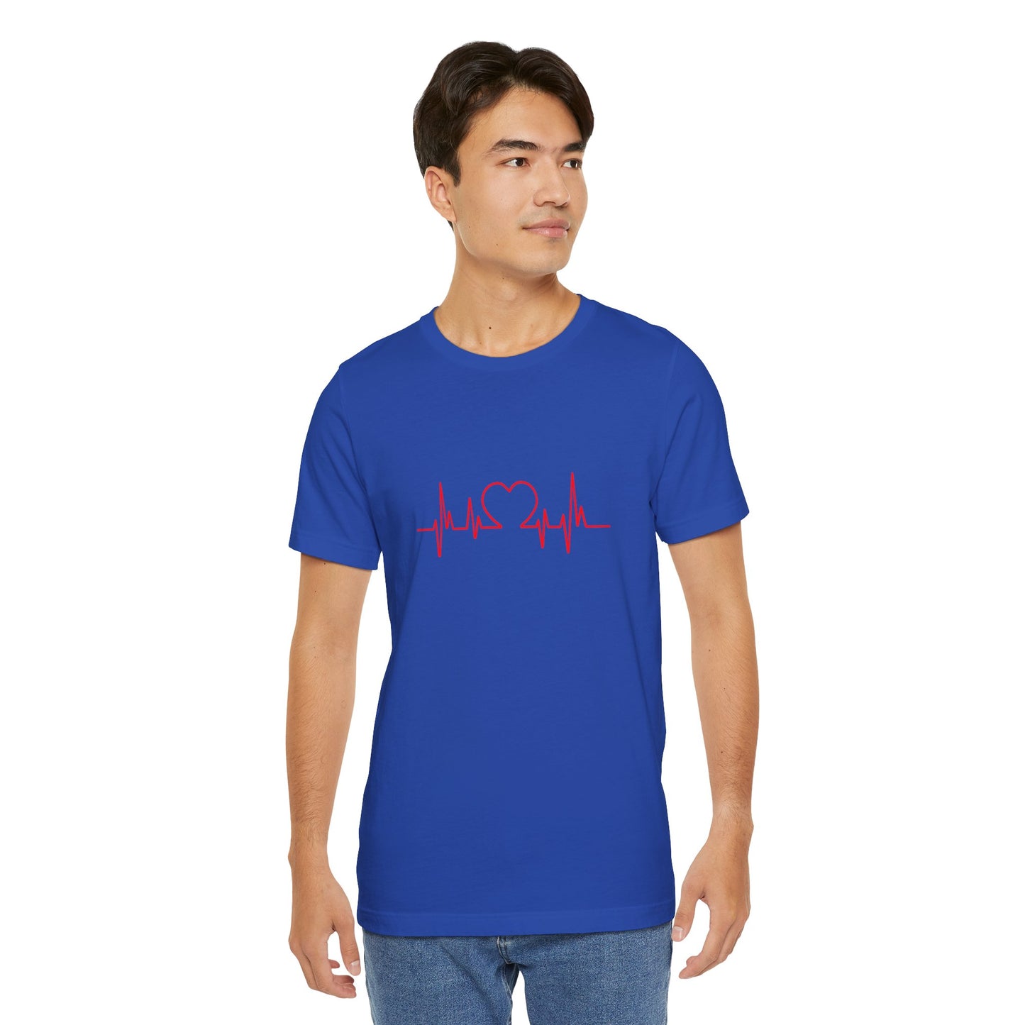 I Love You Heart Beat. Unisex Jersey Short Sleeve Tee