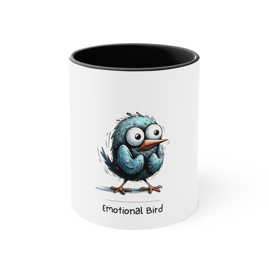 Emotional Bird. Accent Coffee Mug, 11oz
