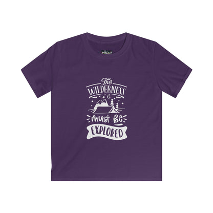 The Wilderness Kids Adventure Graphic Tee. Kids Softstyle Tee
