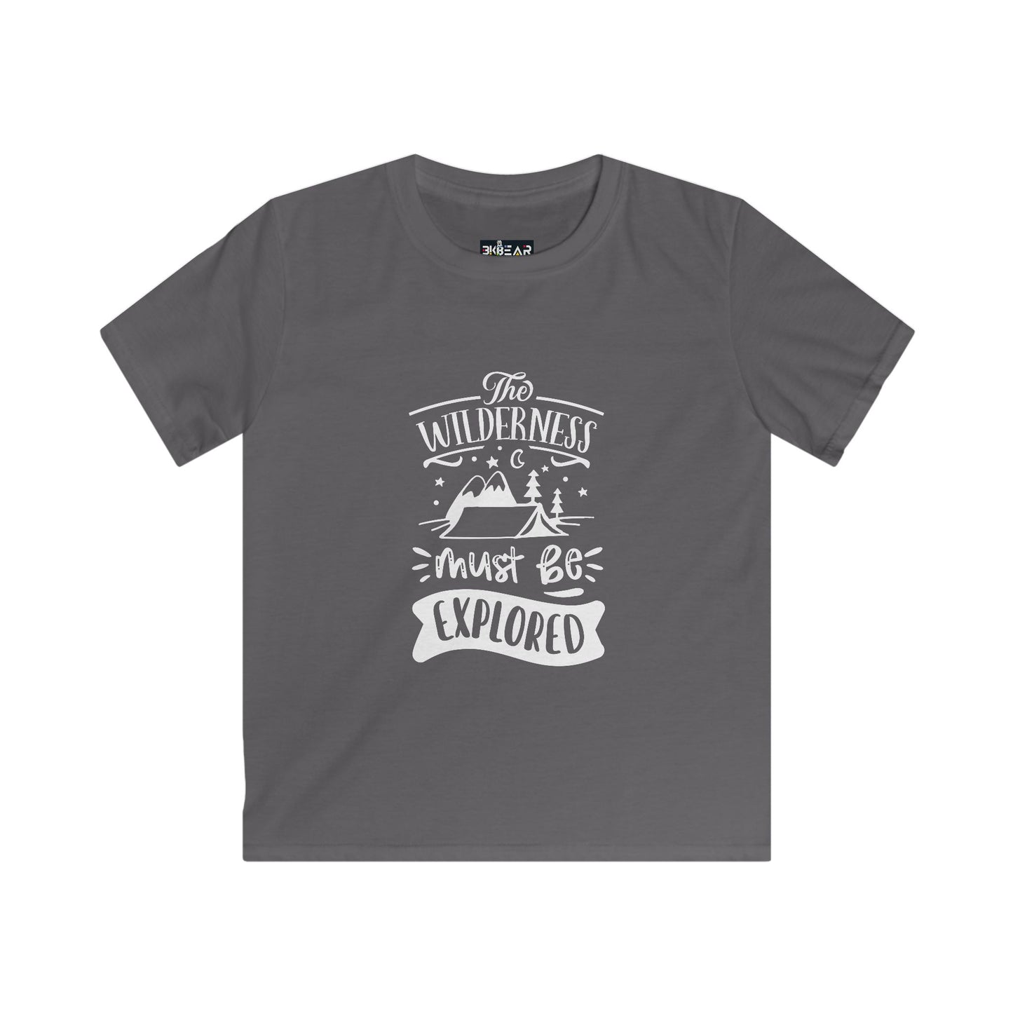 The Wilderness Kids Adventure Graphic Tee. Kids Softstyle Tee