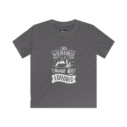 The Wilderness Kids Adventure Graphic Tee. Kids Softstyle Tee