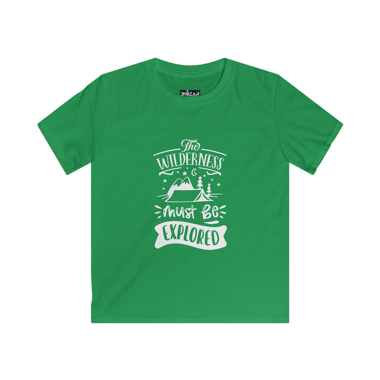 The Wilderness Kids Adventure Graphic Tee. Kids Softstyle Tee