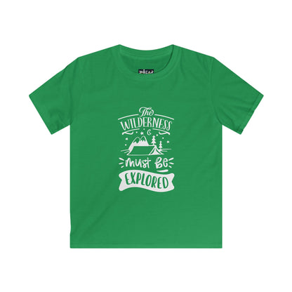The Wilderness Kids Adventure Graphic Tee. Kids Softstyle Tee