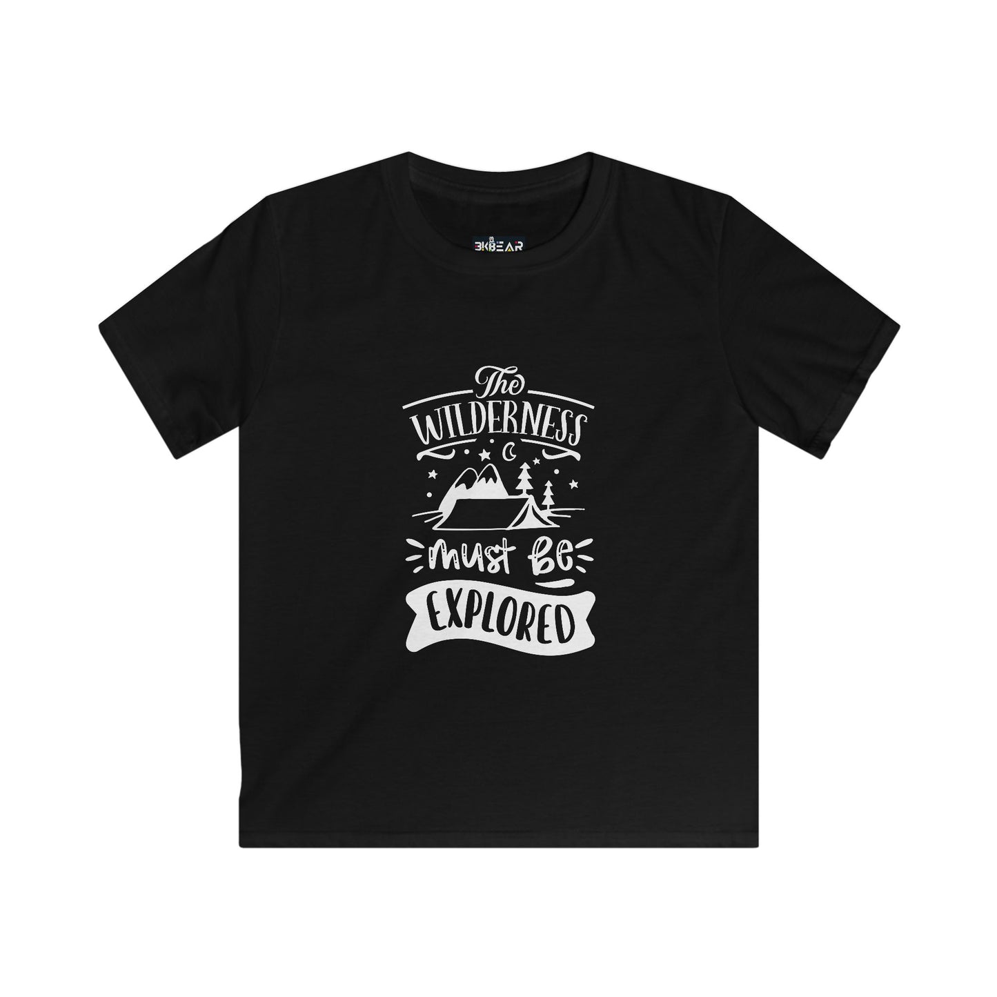 The Wilderness Kids Adventure Graphic Tee. Kids Softstyle Tee