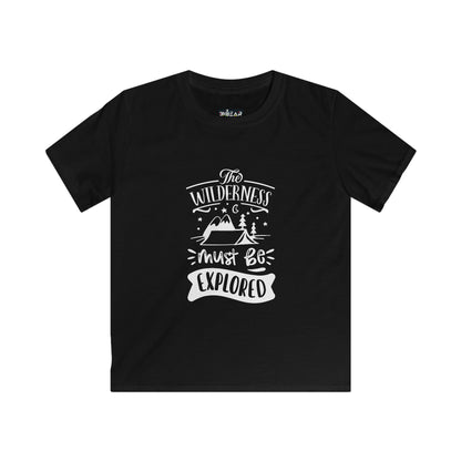 The Wilderness Kids Adventure Graphic Tee. Kids Softstyle Tee