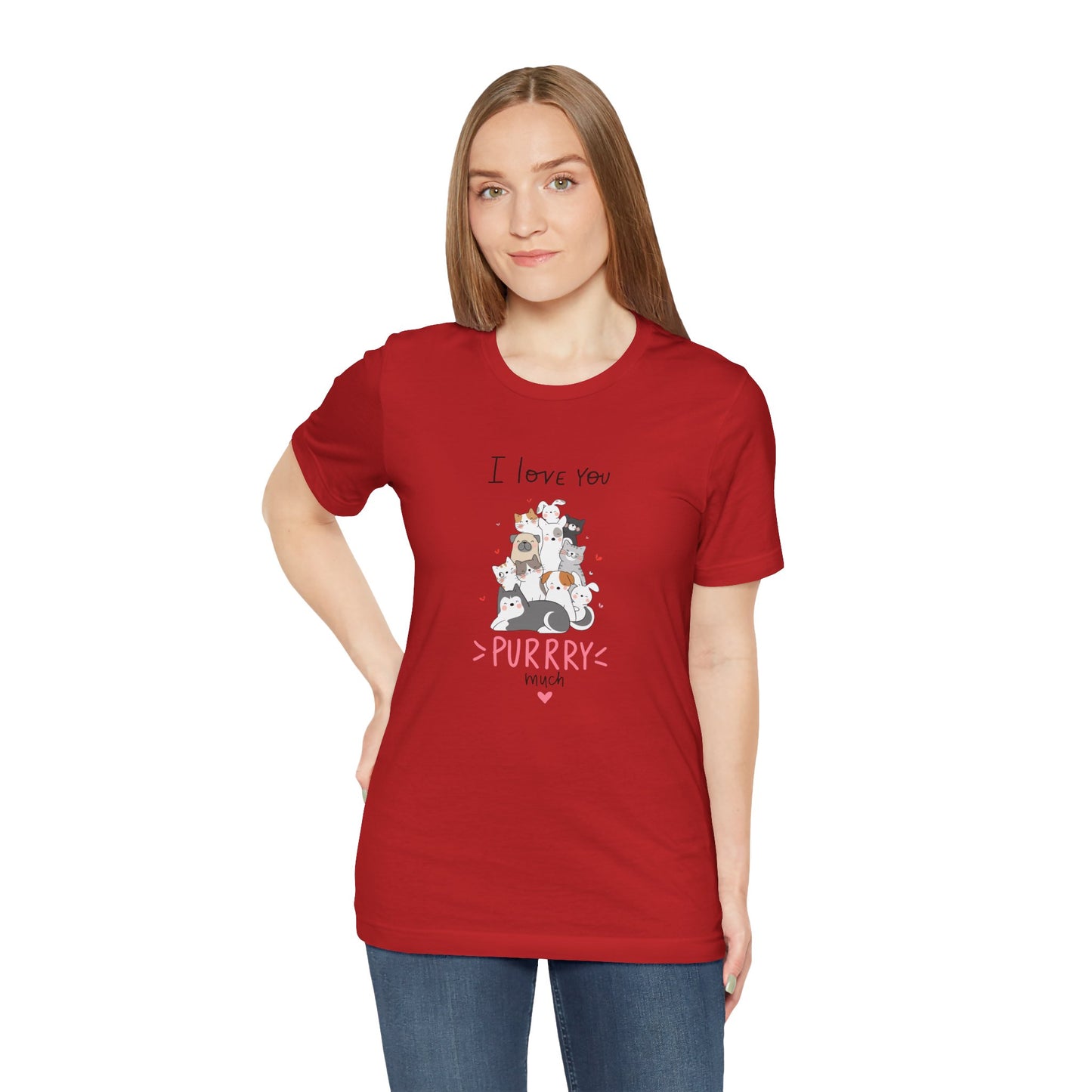 Adorable Animals that Love You Purry Much. Unisex Jersey Short Sleeve Tee