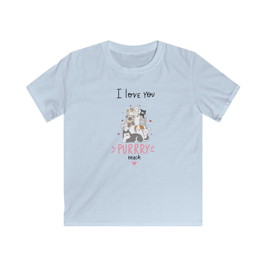Adorable Animals that Love You Purry Much. Kids Softstyle Tee