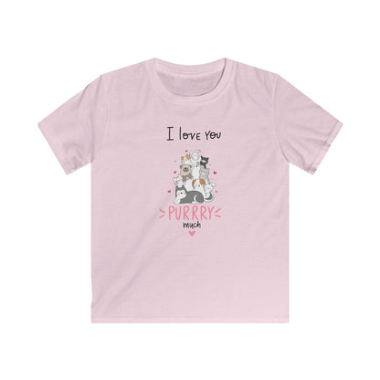 Adorable Animals that Love You Purry Much. Kids Softstyle Tee