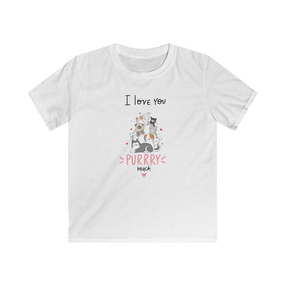 Adorable Animals that Love You Purry Much. Kids Softstyle Tee