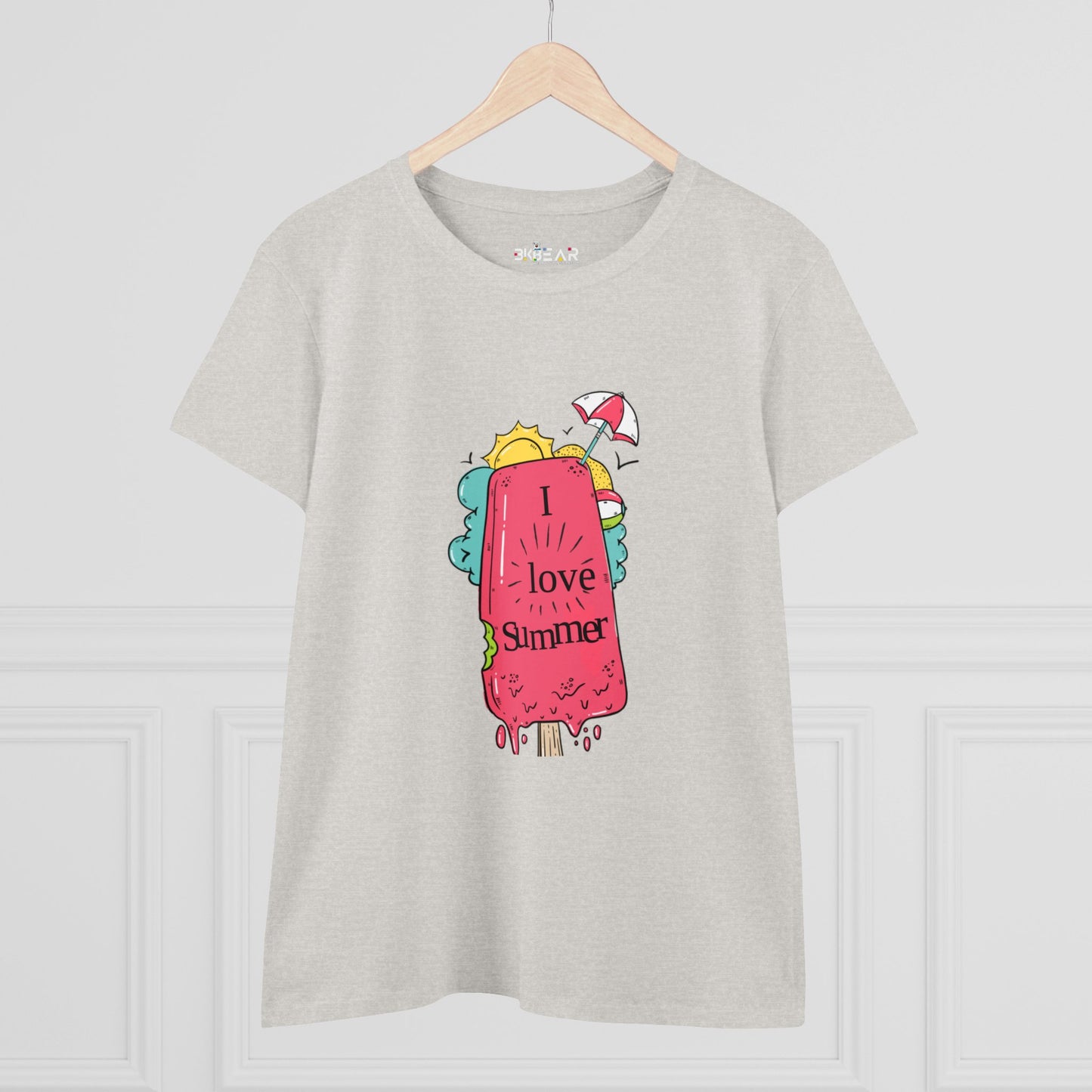 I Love Summer. Women's Midweight Cotton Tee