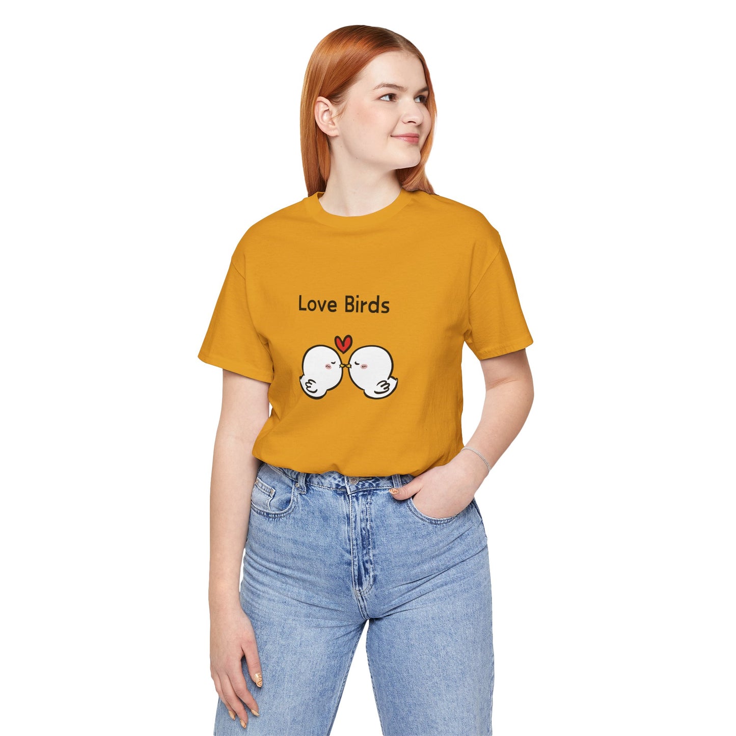 Love Birds Boyfriend T Graphic. Unisex Jersey Short Sleeve Tee
