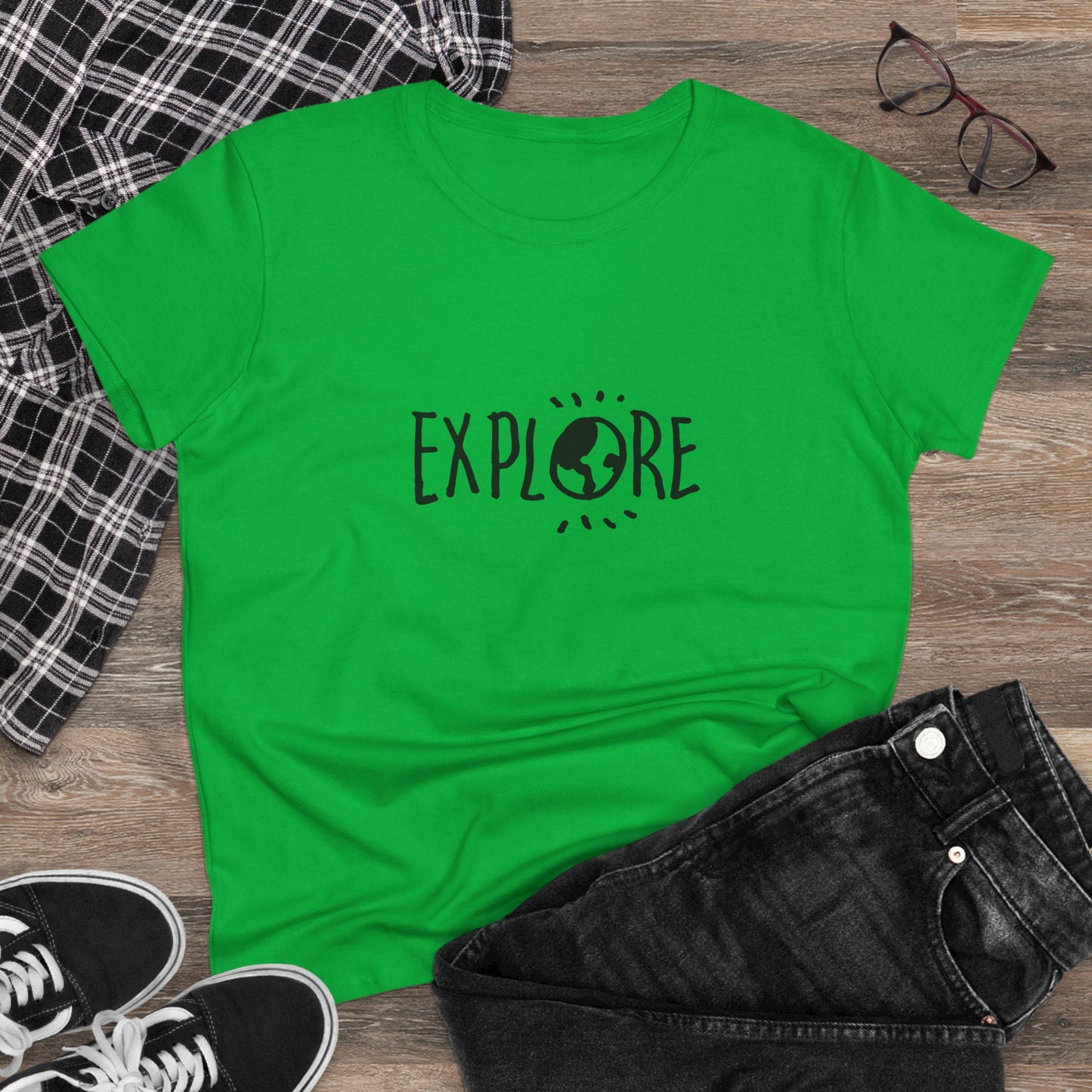 Explore. Women's Midweight Cotton Tee