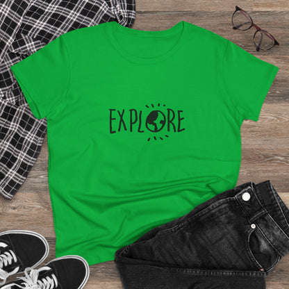 Explore. Women's Midweight Cotton Tee