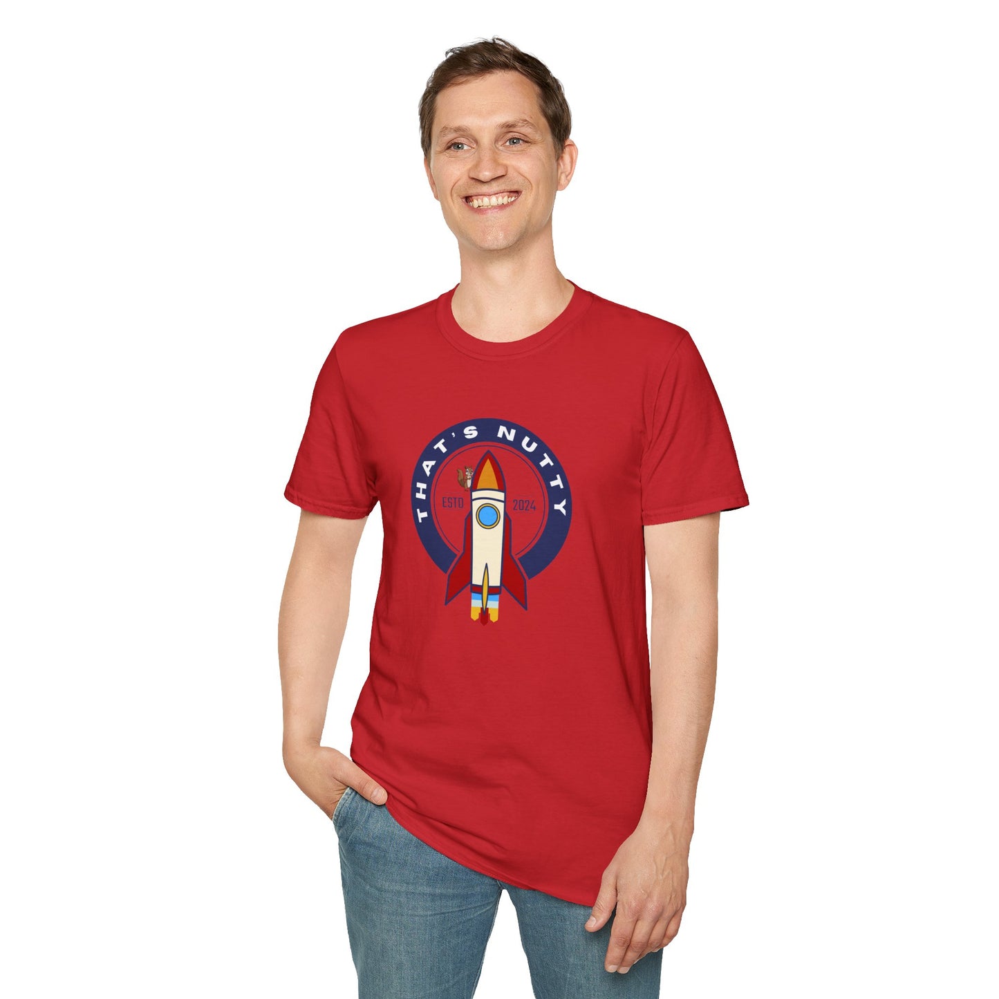 That’s Nutty On A Rocket Ship – Unisex Softstyle Rocket Ship Graphic Tee