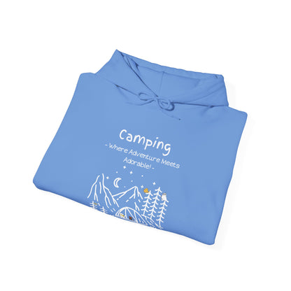 Camping. Where Adventure Meets Adorable. Unisex Hooded Sweatshirt.