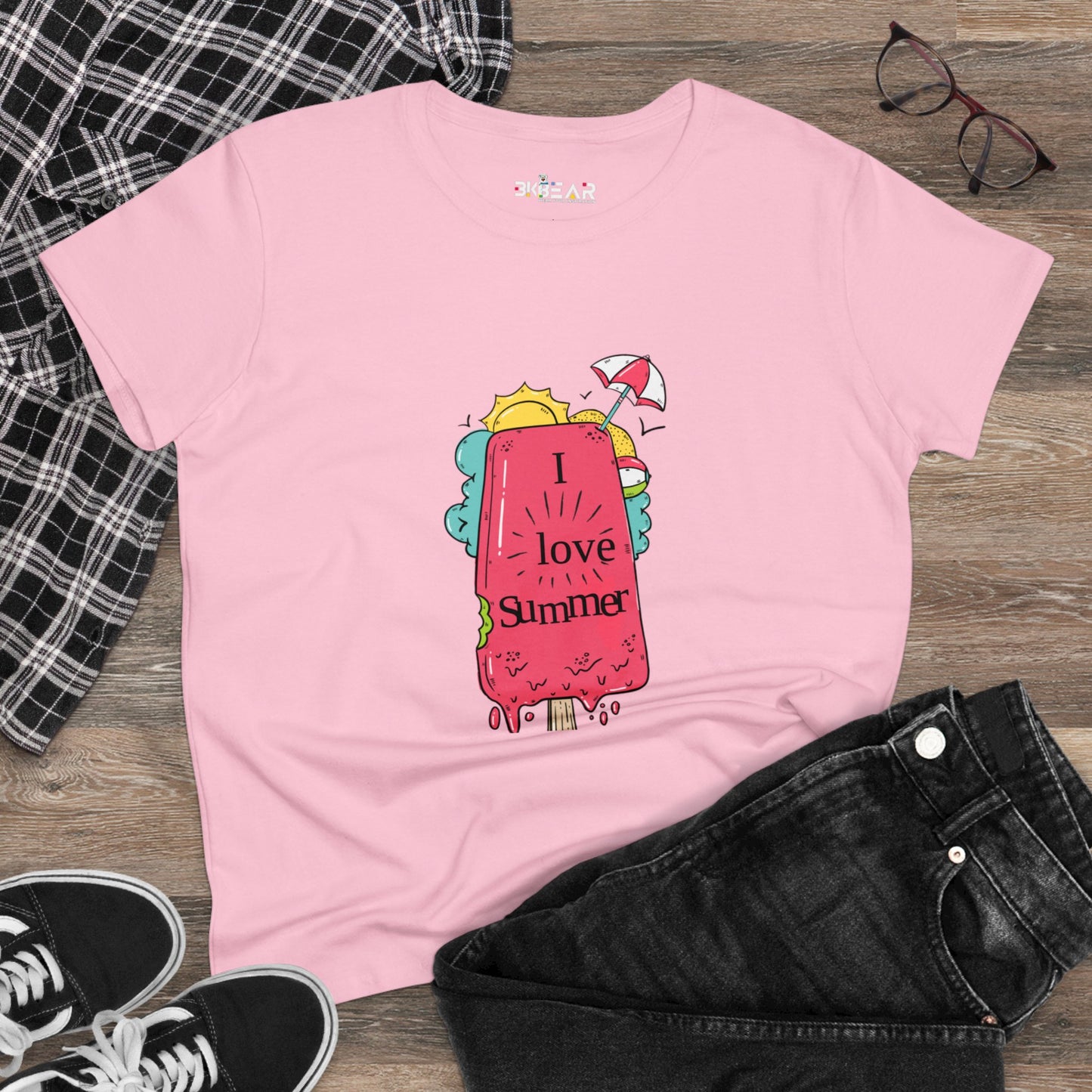 I Love Summer. Women's Midweight Cotton Tee