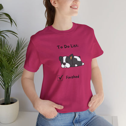 To Do List. Finished. Unisex Jersey Short Sleeve Tee