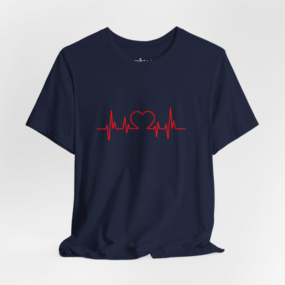 I Love You Heart Beat. Unisex Jersey Short Sleeve Tee