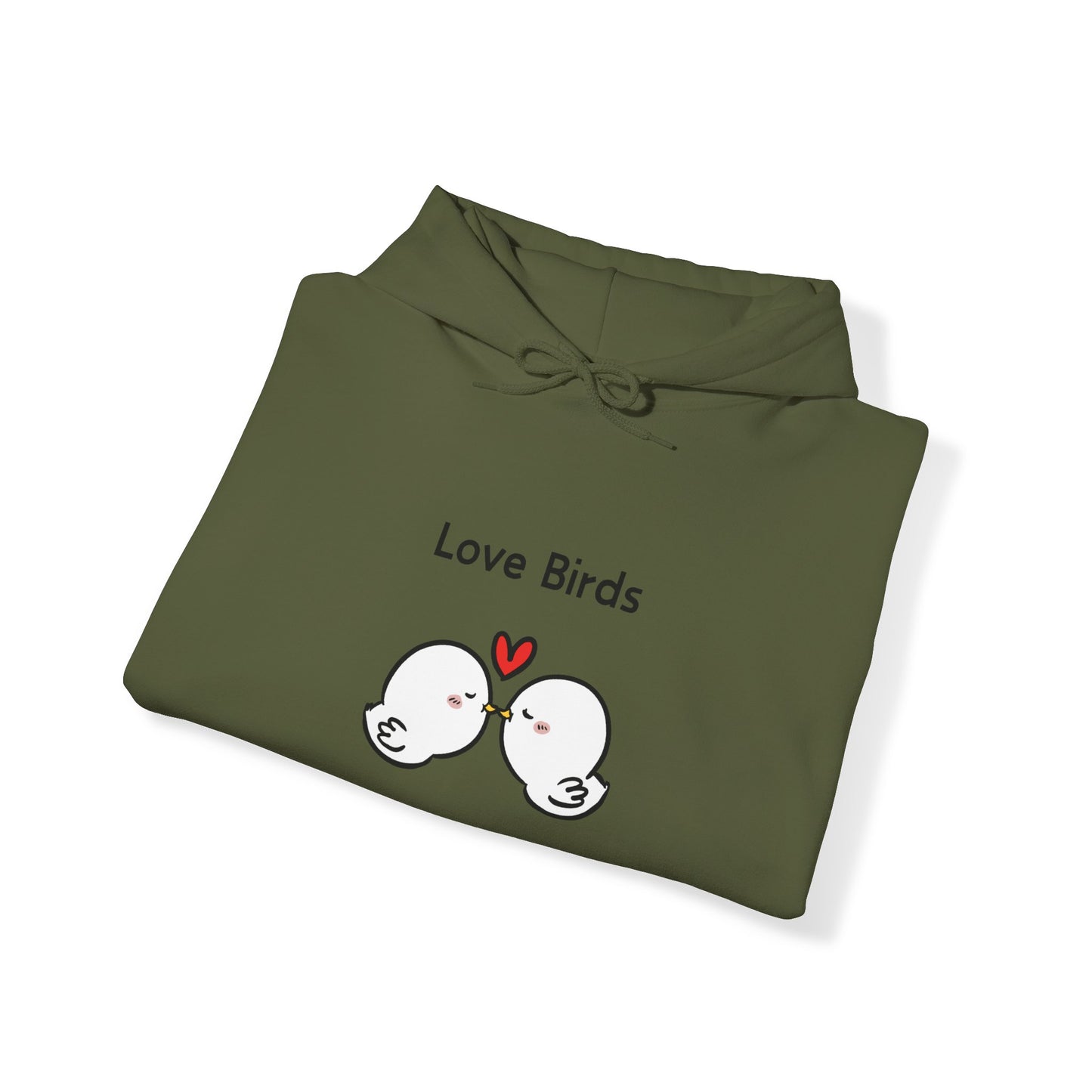 White Canary Love Birds. Unisex Hooded Sweatshirt.