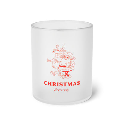 Christmas Vibes only. Frosted Glass Mug