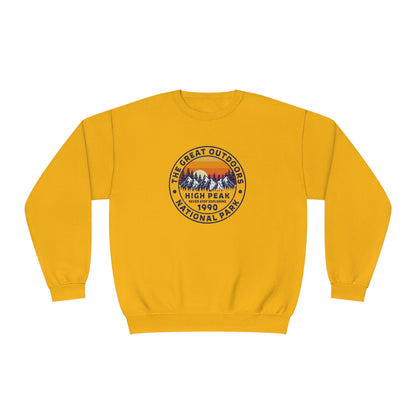 Never Stop Exploring. High Peak National Park. Unisex NuBlend® Crewneck Sweatshirt