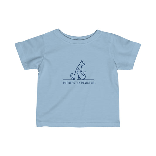 Purrfectly Pawsome Dog an Cat Silhouette. Infant Fine Jersey Tee