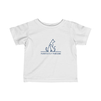 Purrfectly Pawsome Dog an Cat Silhouette. Infant Fine Jersey Tee