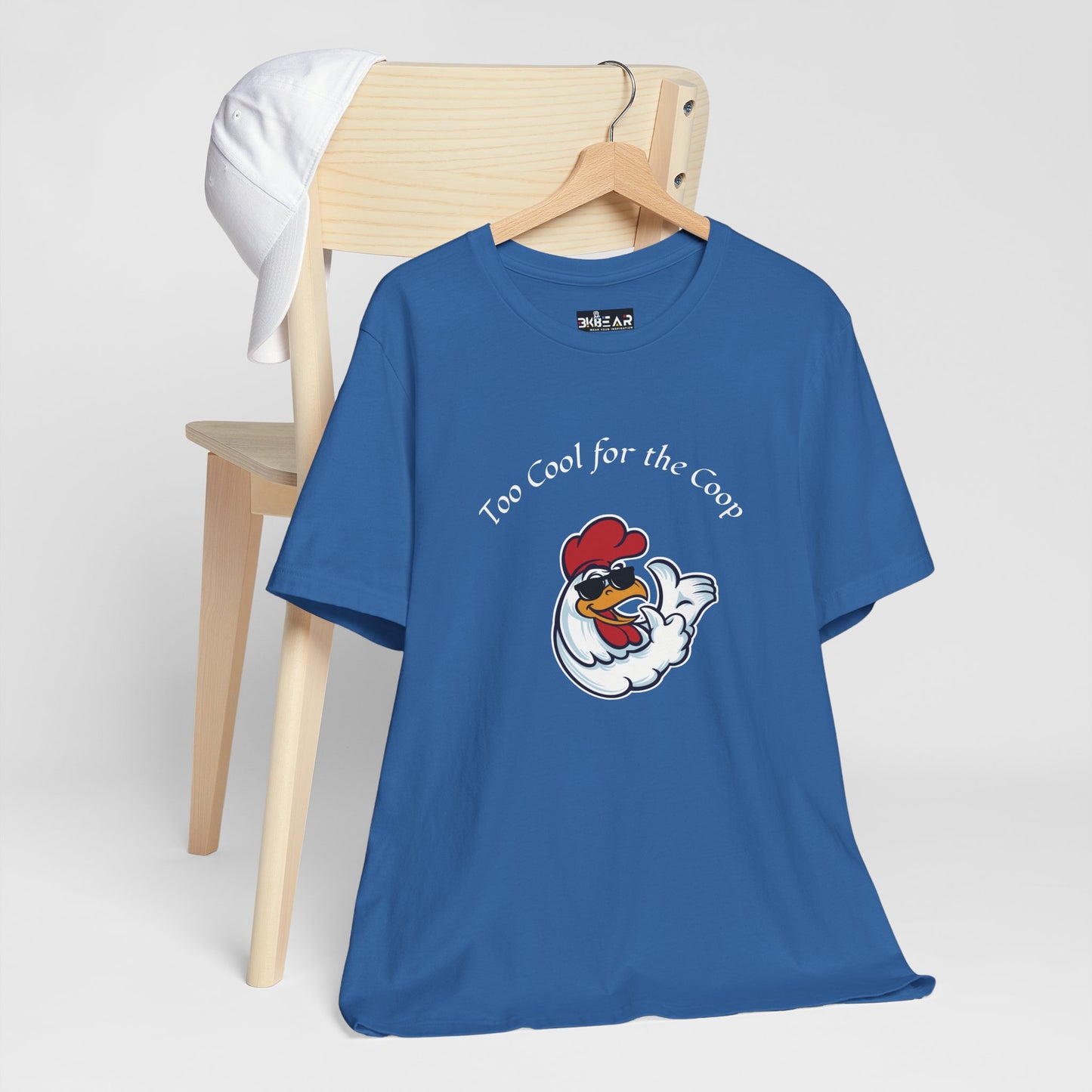 To Cool For The Coop- Chillin' Chicken Graphic. Unisex Jersey Short Sleeve Tee