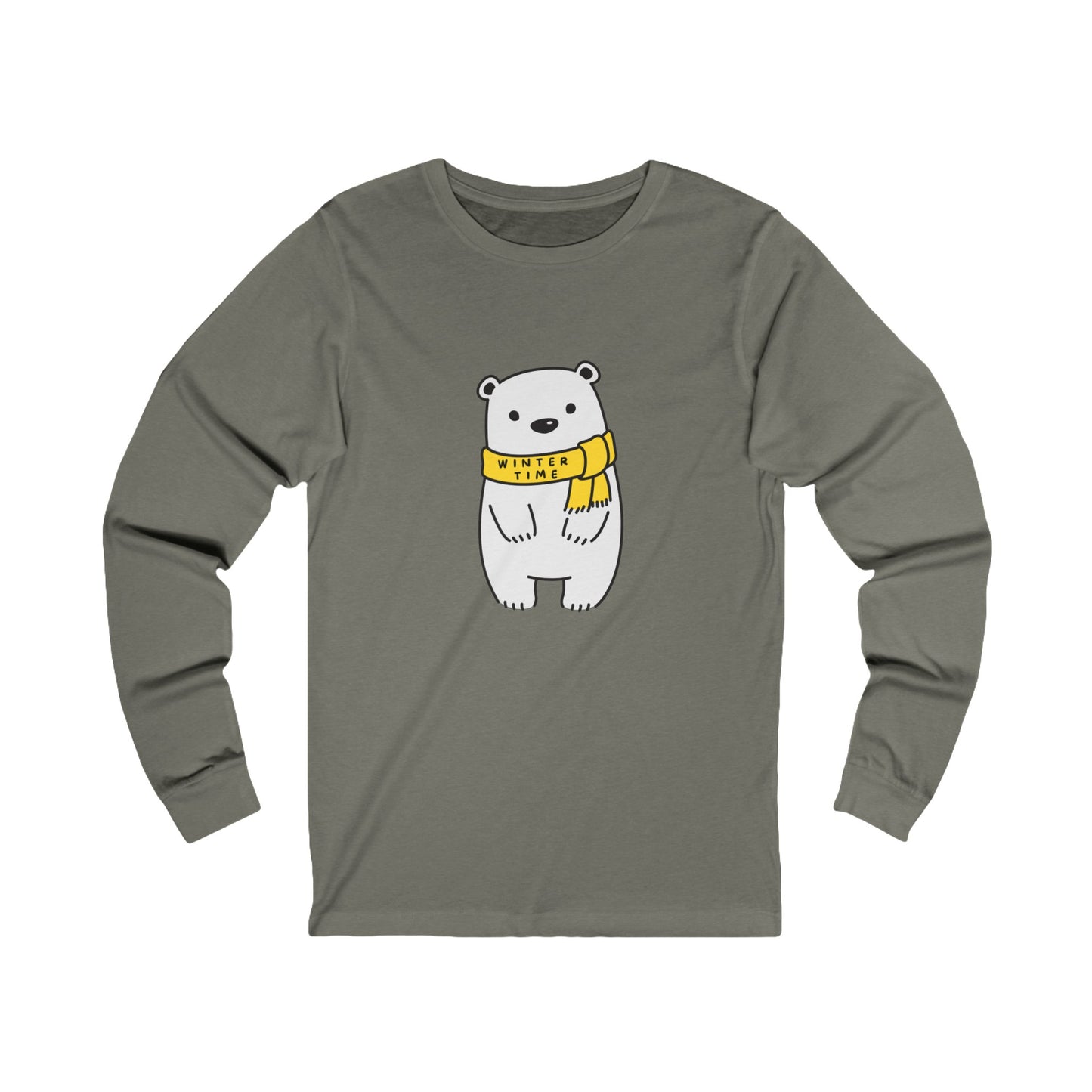 Winter Time BK Bear. Unisex Jersey Long Sleeve Tee